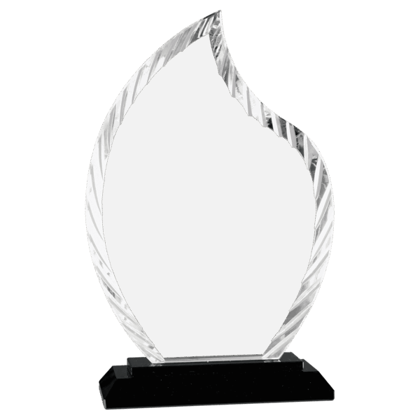 8" Flame Accent Glass on Black Base - ACG31