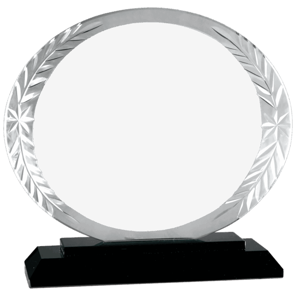 5 3/4" Oval Accent Glass on Black Base - ACG41
