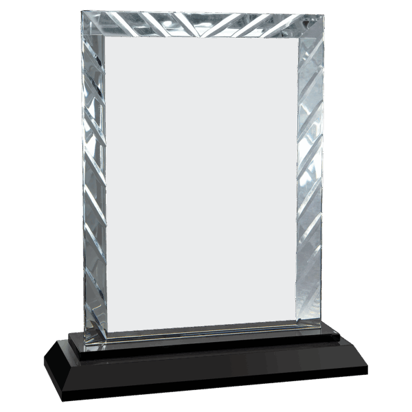 7" Rectangle Accent Glass on Black Base - ACG51
