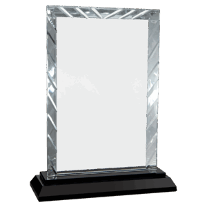 8" Rectangle Accent Glass on Black Base - ACG53