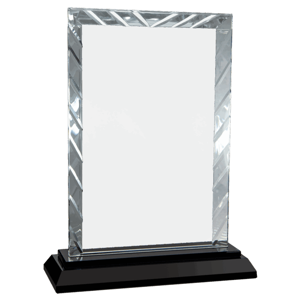 8" Rectangle Accent Glass on Black Base - ACG53