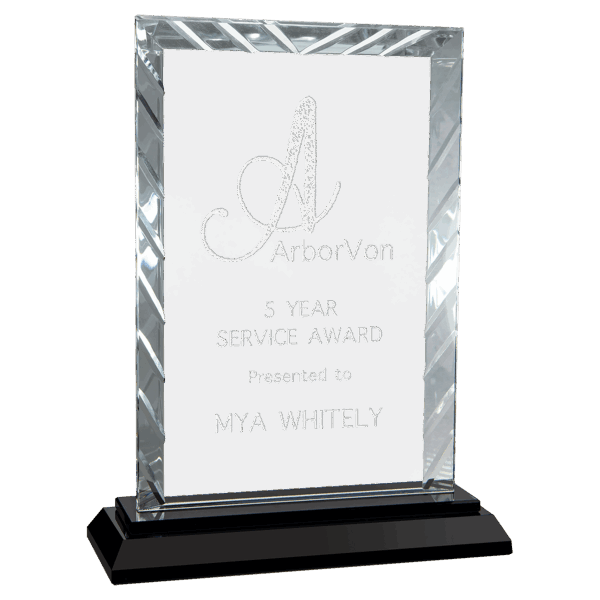 8" Rectangle Accent Glass on Black Base - ACG53 - Image 2