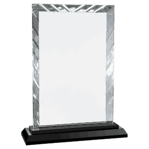 9" Rectangle Accent Glass on Black Base - ACG55