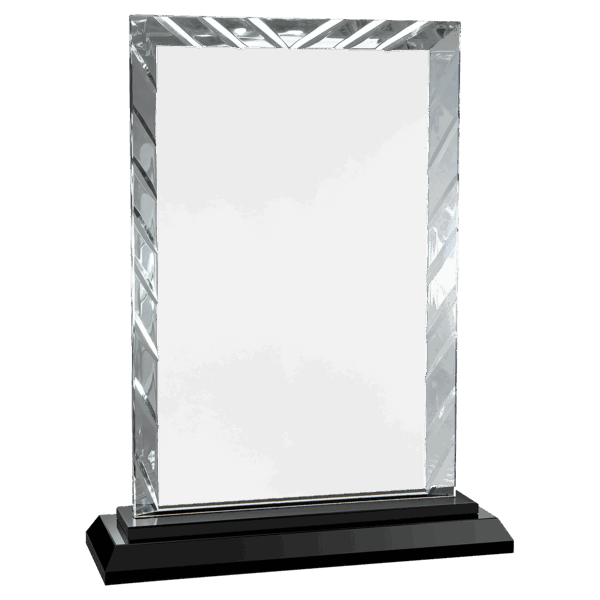9" Rectangle Accent Glass on Black Base - ACG55