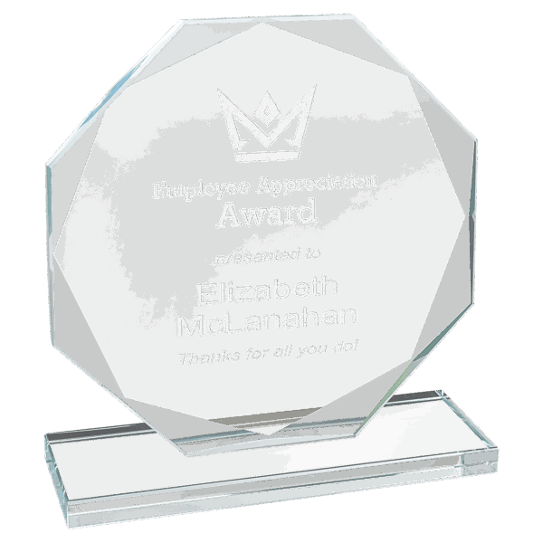 6" Octagon Clear Glass Award - CGS11 - Image 2