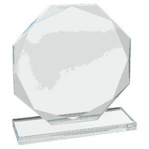 6" Octagon Clear Glass Award - CGS11