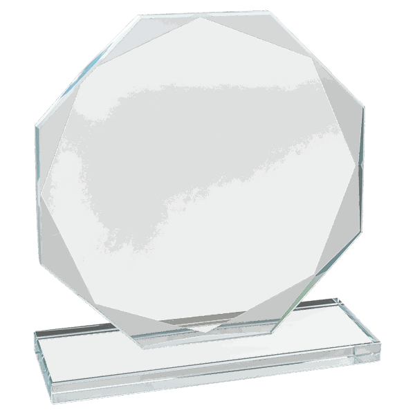 6" Octagon Clear Glass Award - CGS11