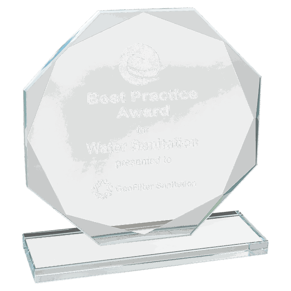 6 1/2" Octagon Clear Glass Award - CGS12 - Image 2