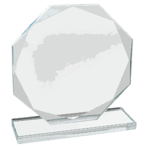 6 1/2" Octagon Clear Glass Award - CGS12