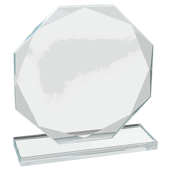 6 1/2" Octagon Clear Glass Award - CGS12