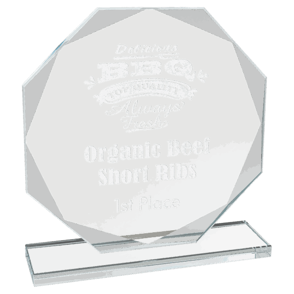 7 1/2" Octagon Clear Glass Award - CGS13 - Image 2