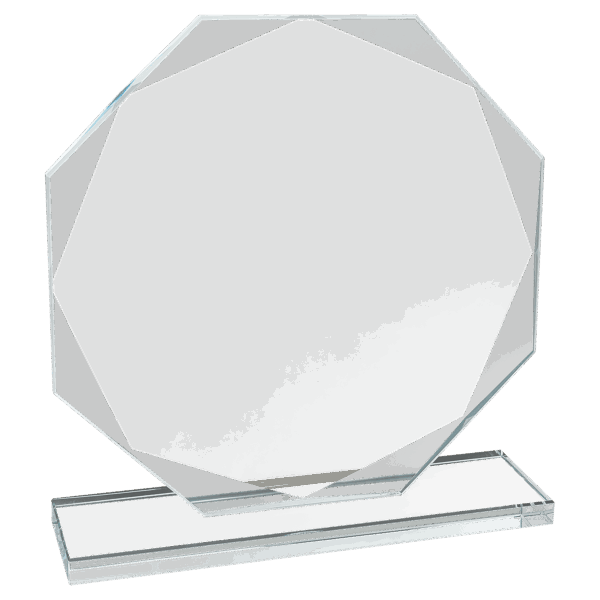 7 1/2" Octagon Clear Glass Award - CGS13