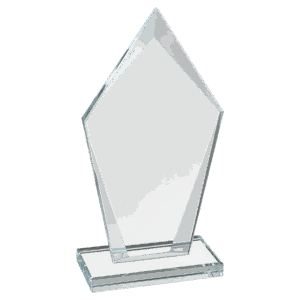 6 3/4" Diamond Clear Glass Award - CGS21