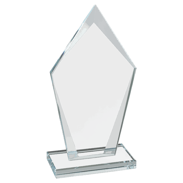 6 3/4" Diamond Clear Glass Award - CGS21