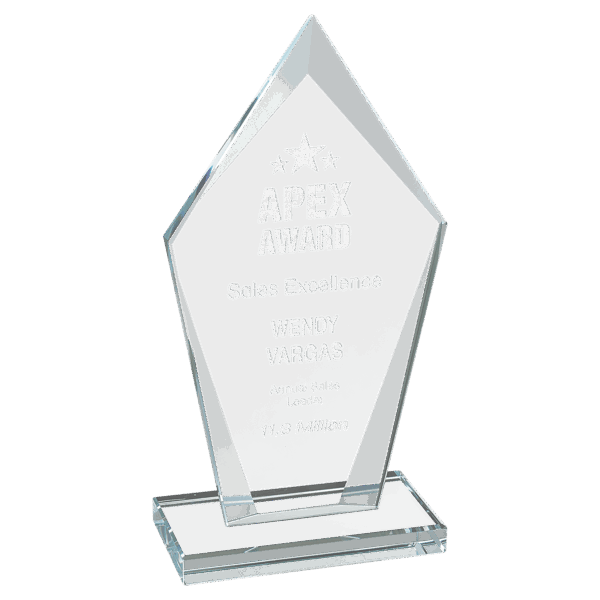 6 3/4" Diamond Clear Glass Award - CGS21 - Image 2