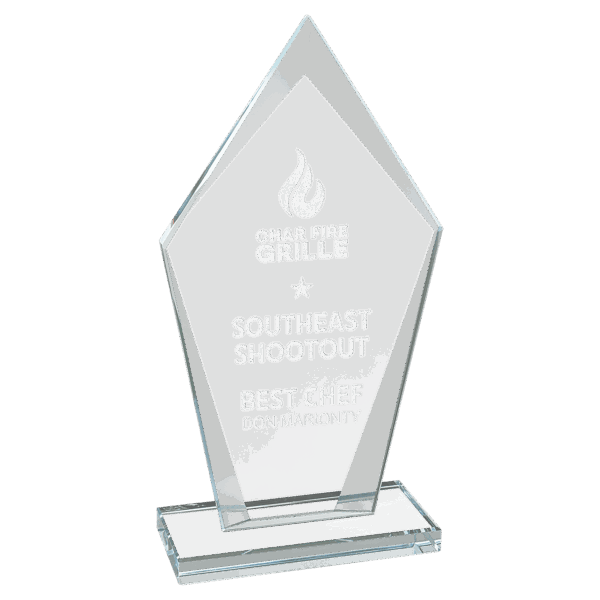 7 1/2" Diamond Clear Glass Award - CGS22 - Image 2