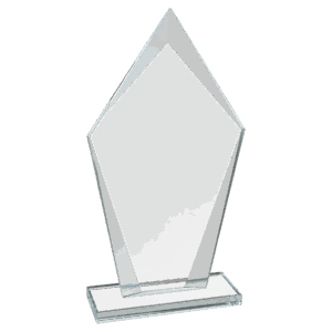 8 1/2" Diamond Clear Glass Award - CGS23