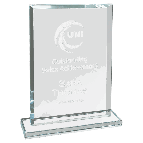 7" Rectangle Clear Glass Award - CGS31 - Image 2
