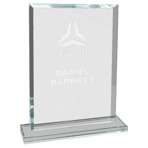 7 3/4" Rectangle Clear Glass Award - CGS32 - Image 2