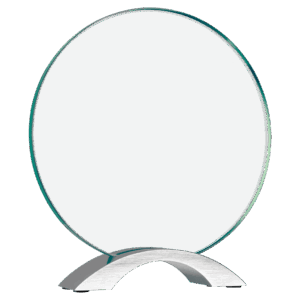 8 1/2" Round Cosmic Glass with Silver Base - CMG12