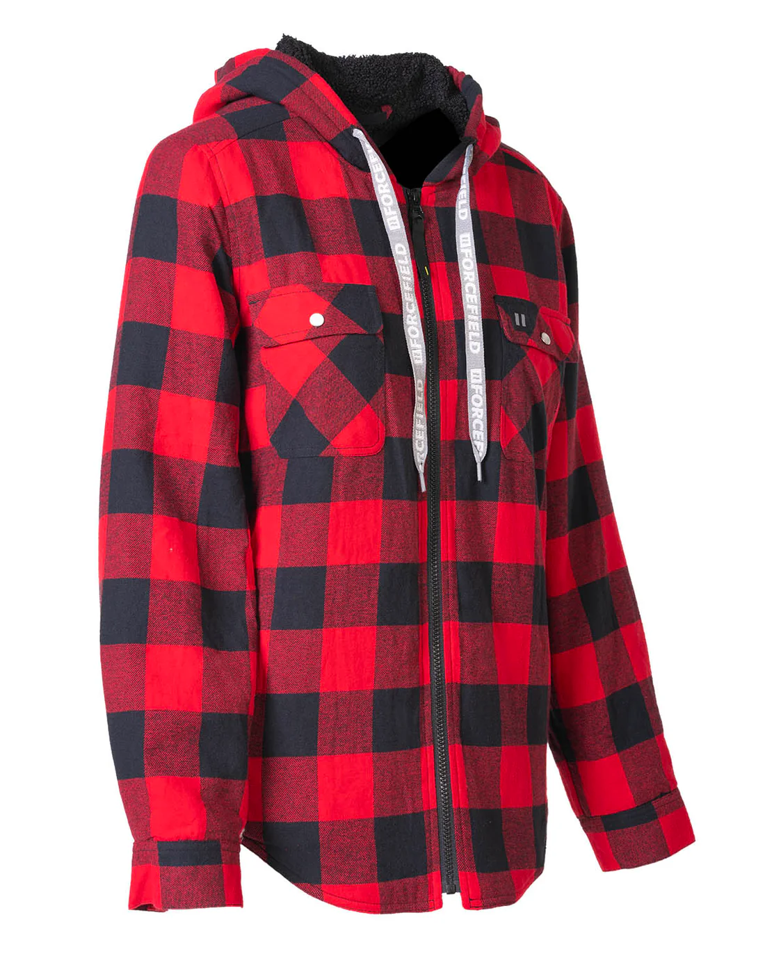 Women’s Hooded Sherpa-Lined Buffalo Plaid Flannel Shirt Jacket – 024-WLC38QHSZ-BP