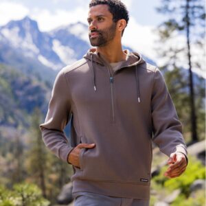 Cutter & Buck Roam Recycled Buttery-Soft Knit Mens Half Zip Hooded Pullover -MCK01279