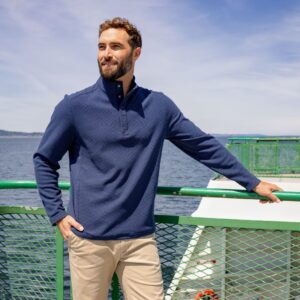 Cutter & Buck Hunts Point Recycled Fleece Mens Hybrid Snap Placket Pullover - MCK01324